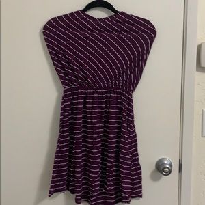 Michael Stars purple/white stripped halter romper